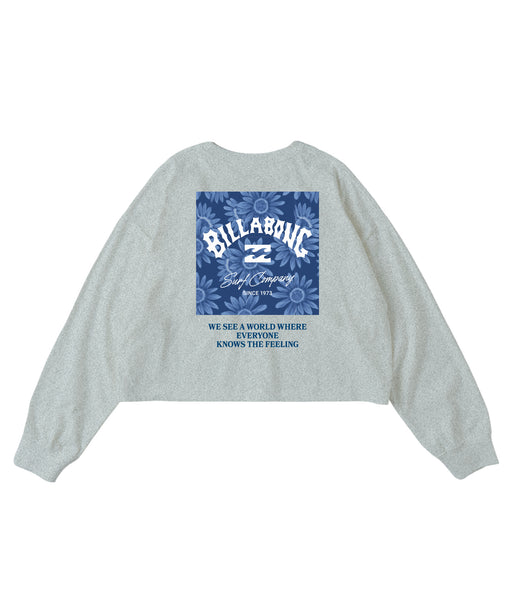 BILLABONG キッズ GIRLS SQUARE LOGO LOOSE CROPPED LS TEE ロンT 【2026年秋冬モデル】 GRH / 150