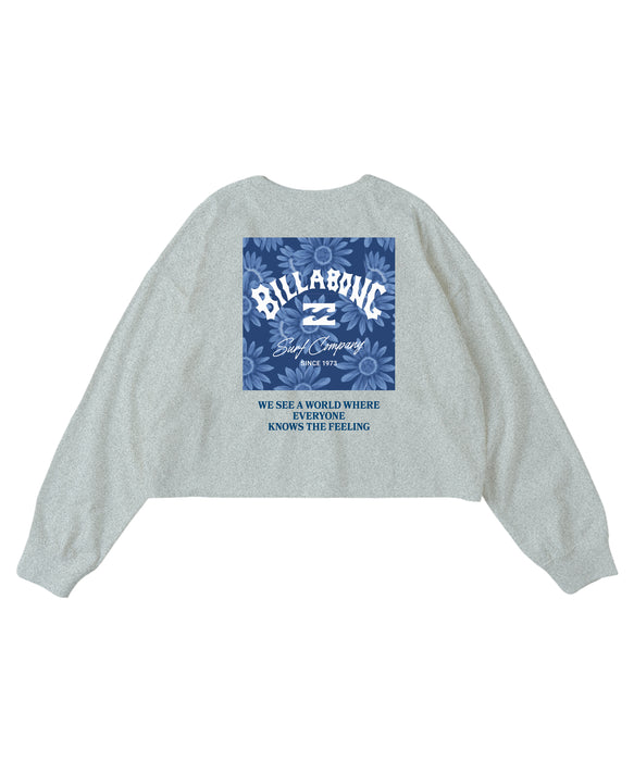 BILLABONG キッズ GIRLS SQUARE LOGO LOOSE CROPPED LS TEE ロンT 【2026年秋冬モデル】 GRH / 150