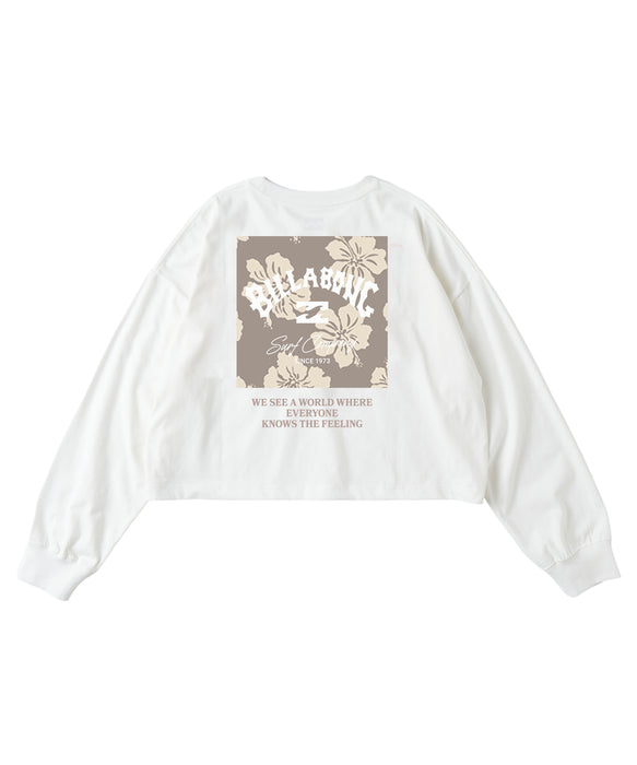 BILLABONG キッズ GIRLS SQUARE LOGO LOOSE CROPPED LS TEE ロンT 【2026年秋冬モデル】 OFW / 150