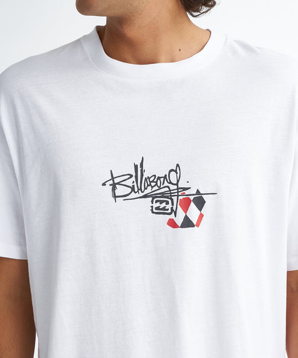 BILLABONG メンズ A.I. ARGYLE PREMIUM SS Tシャツ 【2026年夏モデル】 WHT / XL