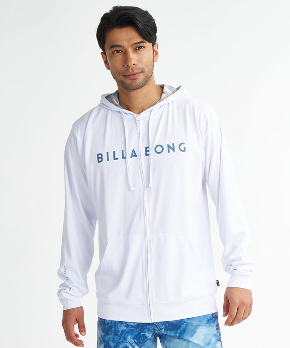 BILLABONG メンズ RASH ZIP HOOD ジップラッシュガード 【2026年夏モデル】 WHT / XL