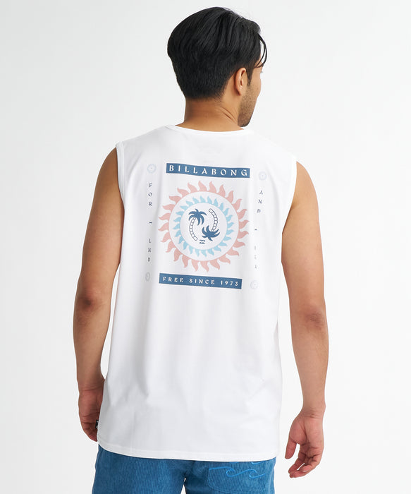 WET プリント ホワイト タンクトップ OUTLET】Roxy Fitness FEEL THE WIND TANK ウィメンズ フィットネス