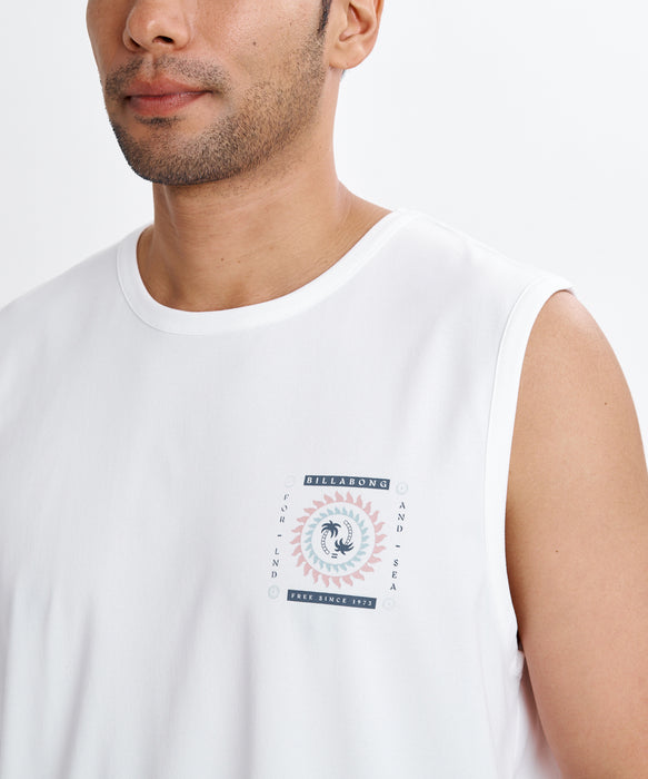 WET プリント ホワイト タンクトップ OUTLET】Roxy Fitness FEEL THE WIND TANK ウィメンズ フィットネス