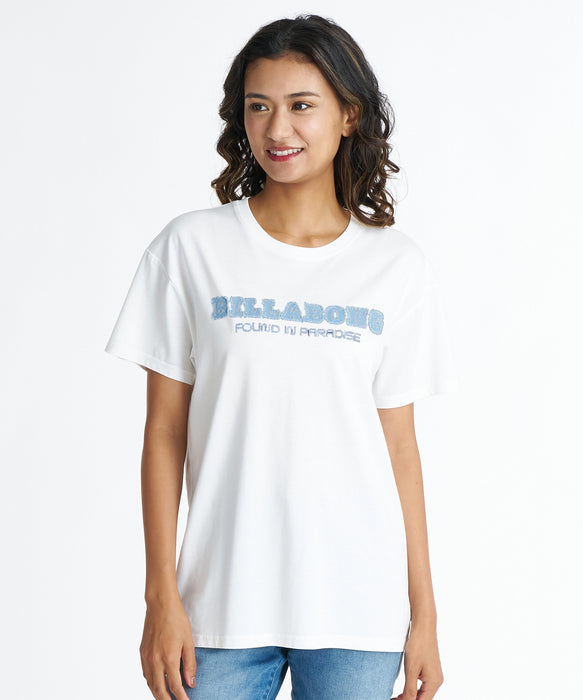BILLABONG ウィメンズ DENIM APPRIQUE BOY FIT TEE Tシャツ 【2026年夏モデル】 WHT / L