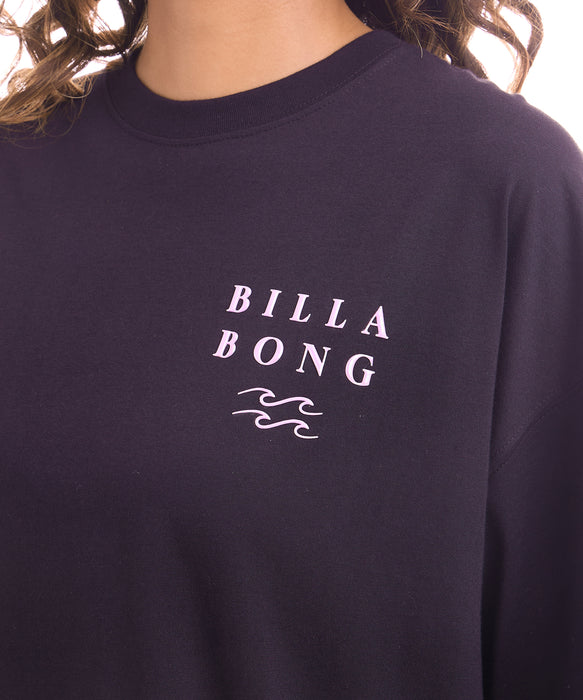 BILLABONG ウィメンズ SERIF CLEAN LOGO MEDIUM LOOSE TEE Tシャツ 【2026年夏モデル】 BLK / M