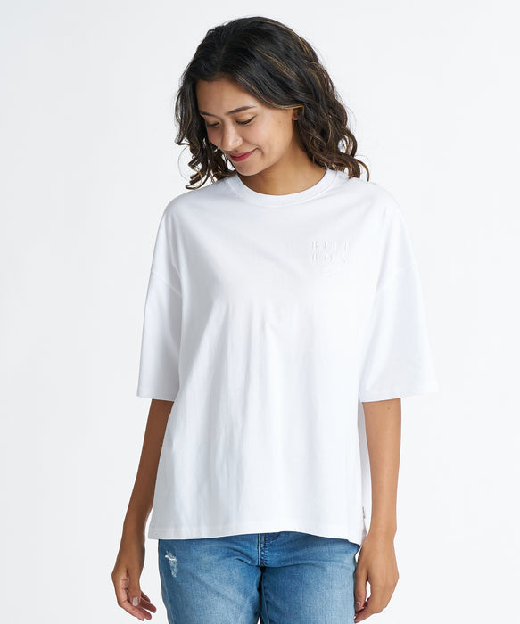 BILLABONG ウィメンズ SERIF CLEAN LOGO MEDIUM LOOSE TEE Tシャツ 【2026年夏モデル】 WHT / M