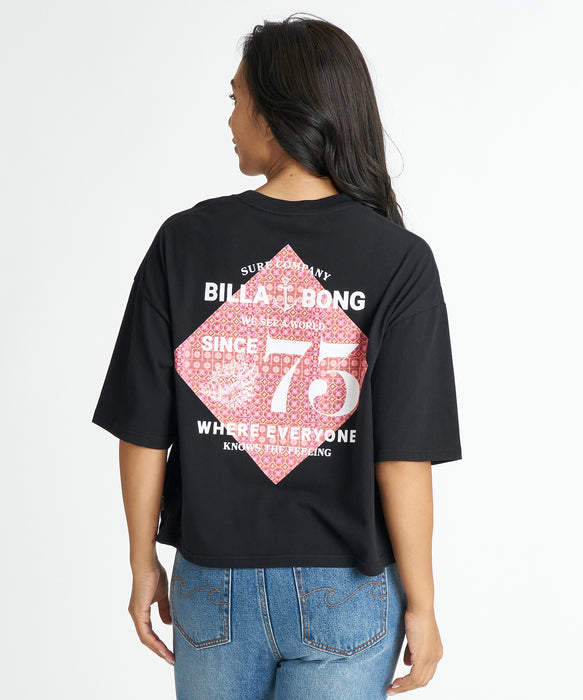 BILLABONG ウィメンズ RHOMBUS LOOSE CROPPED COOL DRY TEE Tシャツ 【2026年夏モデル】 BLK / M