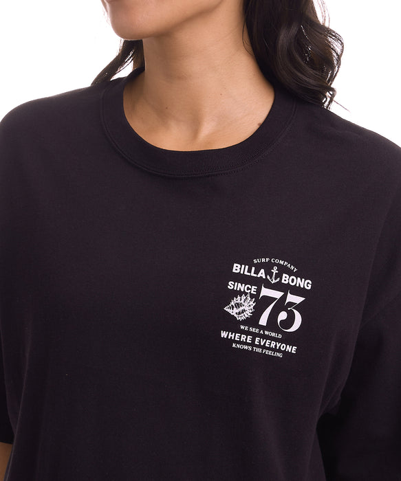 BILLABONG ウィメンズ RHOMBUS LOOSE CROPPED COOL DRY TEE Tシャツ 【2026年夏モデル】 BLK / M