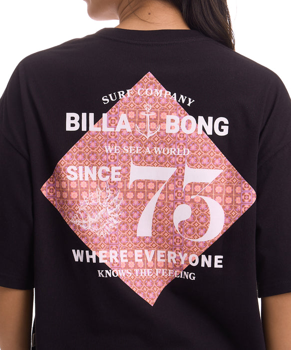 BILLABONG ウィメンズ RHOMBUS LOOSE CROPPED COOL DRY TEE Tシャツ 【2026年夏モデル】 BLK / M
