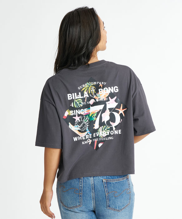 BILLABONG ウィメンズ RHOMBUS LOOSE CROPPED COOL DRY TEE Tシャツ 【2026年夏モデル】 OFB / M