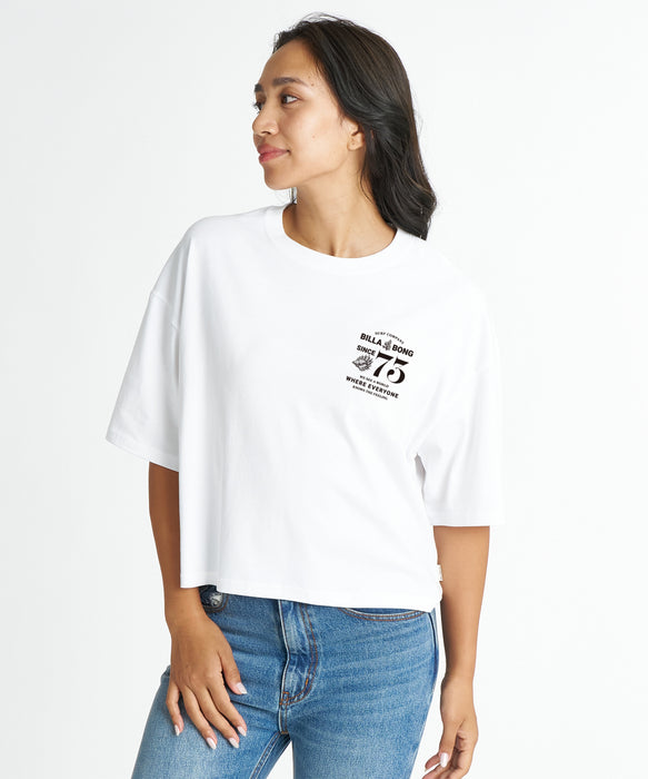 BILLABONG ウィメンズ RHOMBUS LOOSE CROPPED COOL DRY TEE Tシャツ 【2026年夏モデル】 WHT / M