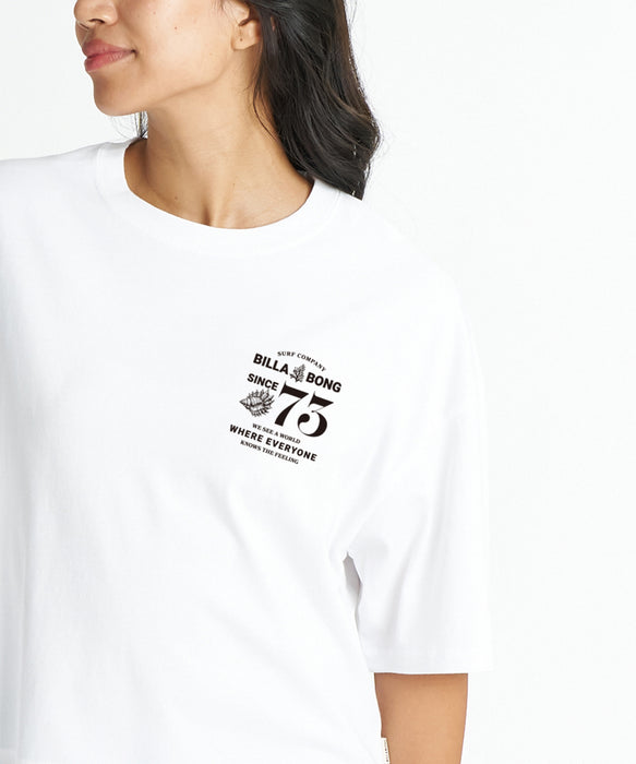 BILLABONG ウィメンズ RHOMBUS LOOSE CROPPED COOL DRY TEE Tシャツ 【2026年夏モデル】 WHT / M
