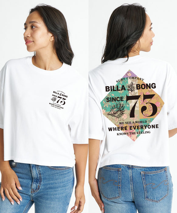 BILLABONG ウィメンズ 【速乾・軽量・UVカット】【LOOSE CROPPED】RHOMBUS LOOSE CROPPED COOL DRY TEE Tシャツ 【2026年夏モデル】