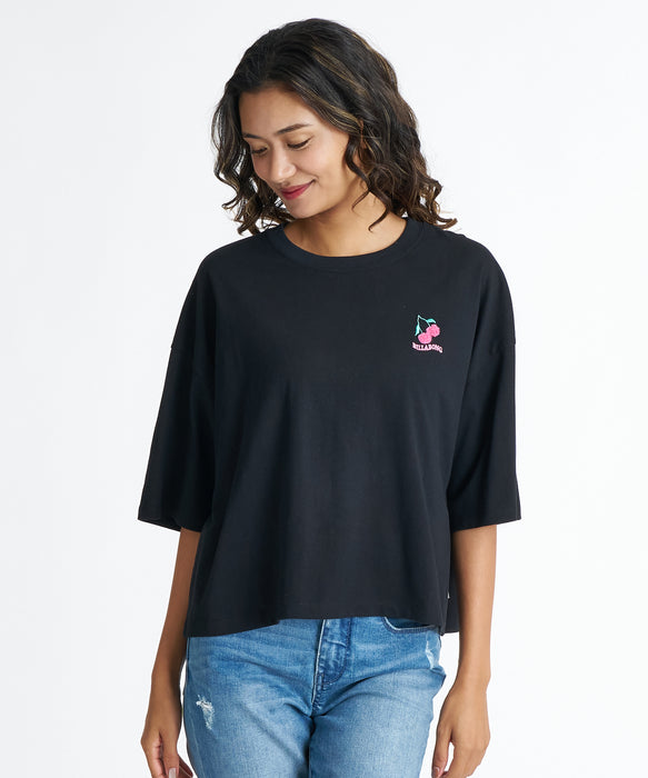 BILLABONG ウィメンズ CHERRY WIDE LOOSE CROPPED TEE Tシャツ 【2026年夏モデル】 BLK / M