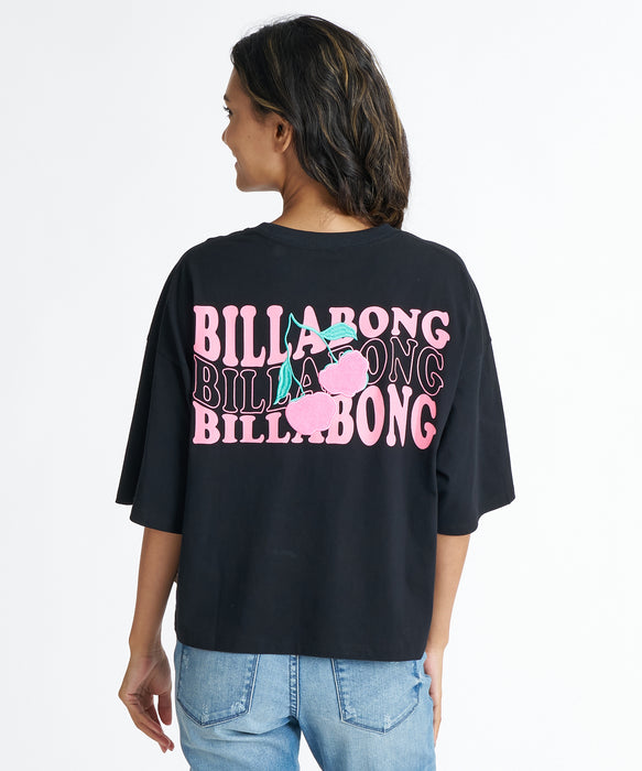 BILLABONG ウィメンズ CHERRY WIDE LOOSE CROPPED TEE Tシャツ 【2026年夏モデル】 BLK / M