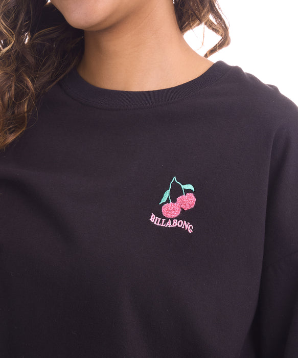 BILLABONG ウィメンズ CHERRY WIDE LOOSE CROPPED TEE Tシャツ 【2026年夏モデル】 BLK / M