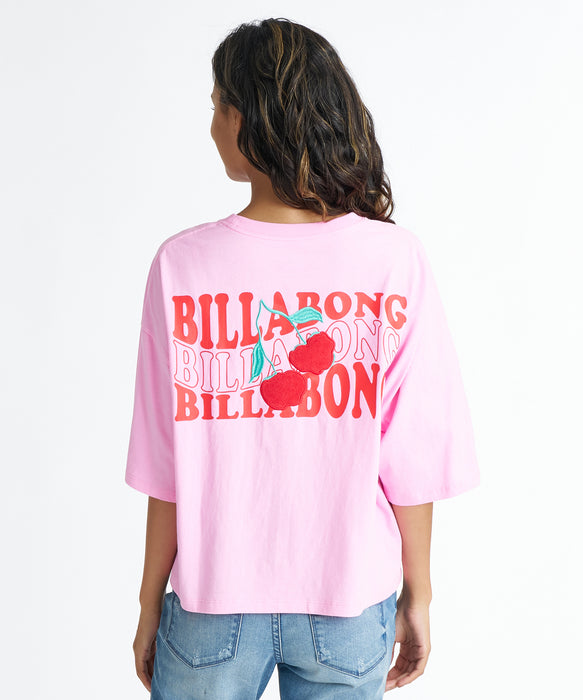 BILLABONG ウィメンズ CHERRY WIDE LOOSE CROPPED TEE Tシャツ 【2026年夏モデル】 PPK / M