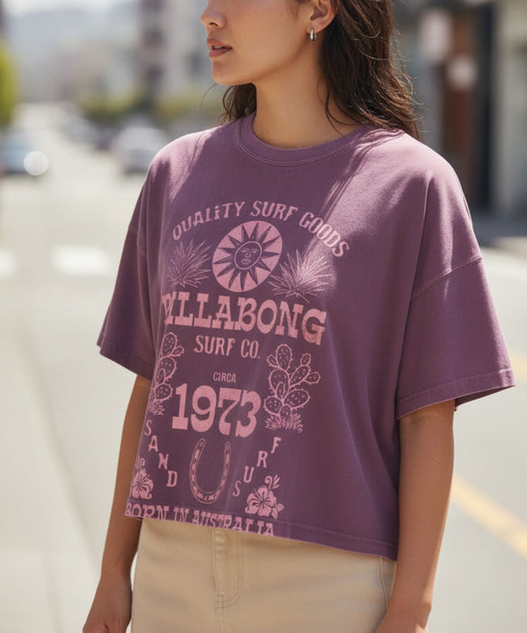 BILLABONG ウィメンズ 【速乾・軽量・UVカット】【WIDE LOOSE CROPPED】SUN ECHOES WL CROPPED COOL DRY TEE Tシャツ 【2026年夏モデル】