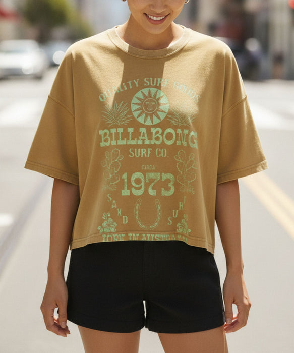 BILLABONG ウィメンズ 【速乾・軽量・UVカット】【WIDE LOOSE CROPPED】SUN ECHOES WL CROPPED COOL DRY TEE Tシャツ 【2026年夏モデル】