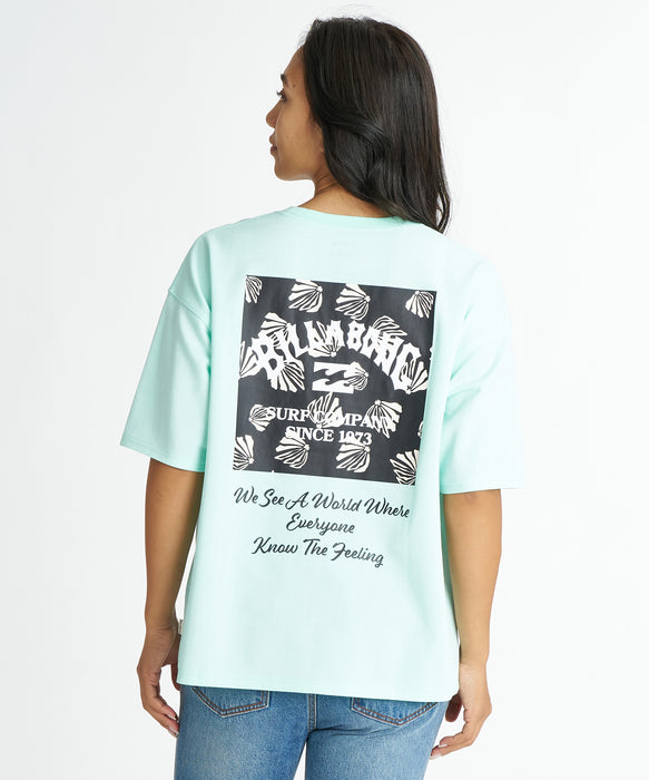 BILLABONG ウィメンズ SQUARE MEDIUM LOOSE COOL TEE Tシャツ 【2026年夏モデル】 AGA / L