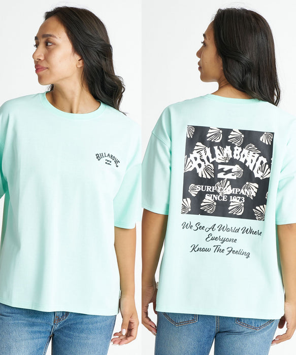 BILLABONG ウィメンズ 【接触超冷感・UVカット】【MIDIUM LOOSE】SQUARE MEDIUM LOOSE COOL TEE Tシャツ 【2026年夏モデル】