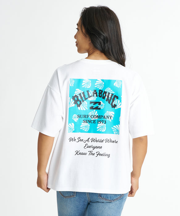 BILLABONG ウィメンズ SQUARE MEDIUM LOOSE COOL TEE Tシャツ 【2026年夏モデル】 WHT2 / L