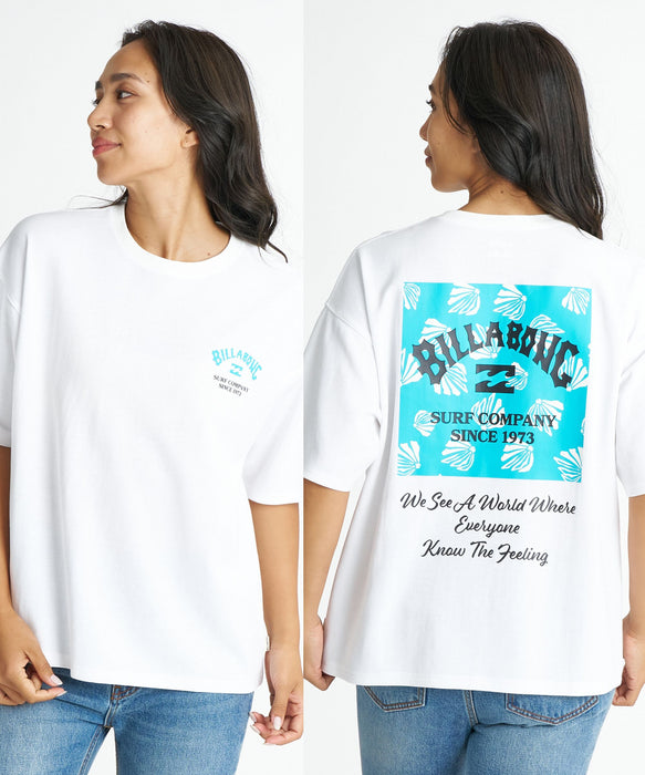 BILLABONG ウィメンズ 【接触超冷感・UVカット】【MIDIUM LOOSE】SQUARE MEDIUM LOOSE COOL TEE Tシャツ 【2026年夏モデル】