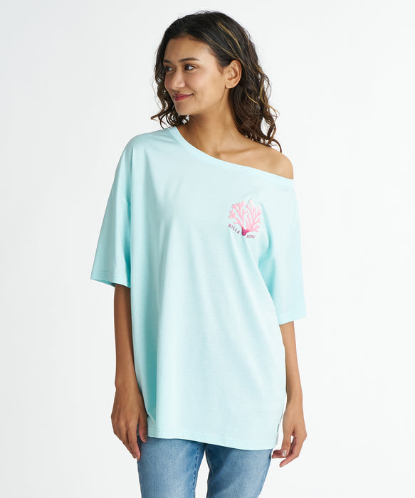 BILLABONG ウィメンズ OFF SHOULDER CORAL LOOSE FIT TEE Tシャツ 【2026年夏モデル】 CWR / M