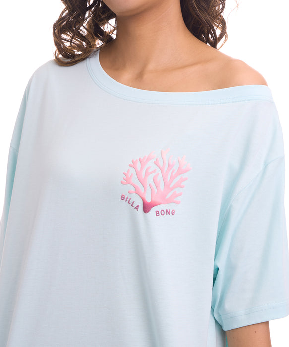 BILLABONG ウィメンズ OFF SHOULDER CORAL LOOSE FIT TEE Tシャツ 【2026年夏モデル】 CWR / M