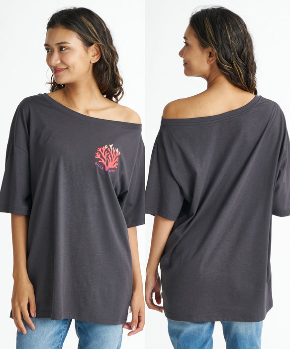 BILLABONG ウィメンズ【抗菌・防臭】 【LOOSE FIT】OFF SHOULDER CORAL LOOSE FIT TEE Tシャツ 【2026年夏モデル】
