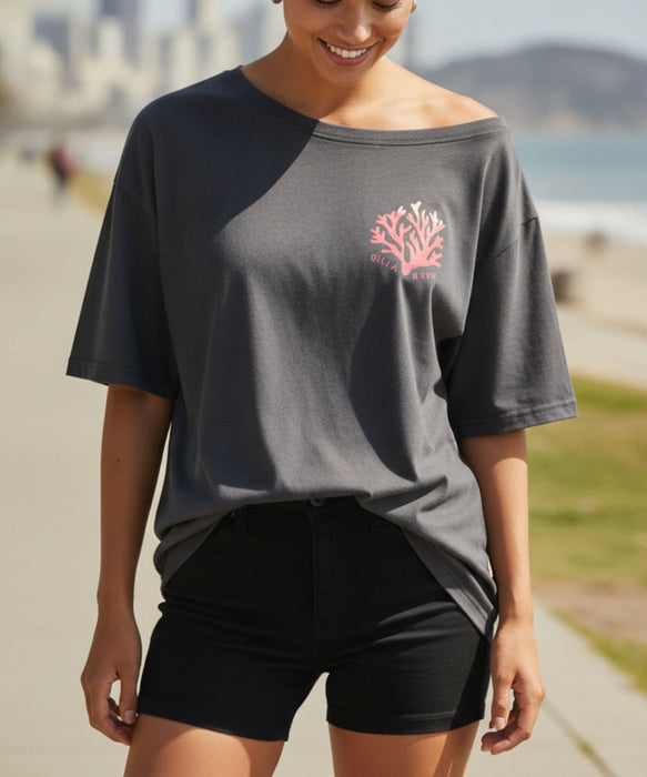 【SALE】BILLABONG ウィメンズ【抗菌・防臭】 【LOOSE FIT】OFF SHOULDER CORAL LOOSE FIT TEE Tシャツ 【2026年夏モデル】
