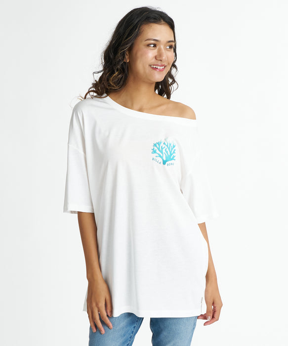 BILLABONG ウィメンズ OFF SHOULDER CORAL LOOSE FIT TEE Tシャツ 【2026年夏モデル】 SCS / M