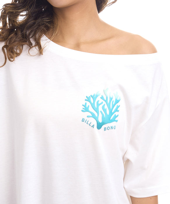 BILLABONG ウィメンズ OFF SHOULDER CORAL LOOSE FIT TEE Tシャツ 【2026年夏モデル】 SCS / M