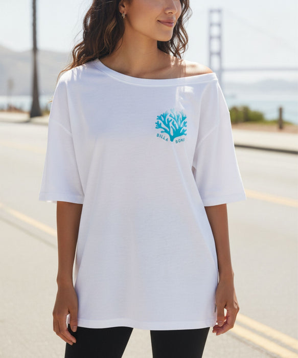 【SALE】BILLABONG ウィメンズ【抗菌・防臭】 【LOOSE FIT】OFF SHOULDER CORAL LOOSE FIT TEE Tシャツ 【2026年夏モデル】