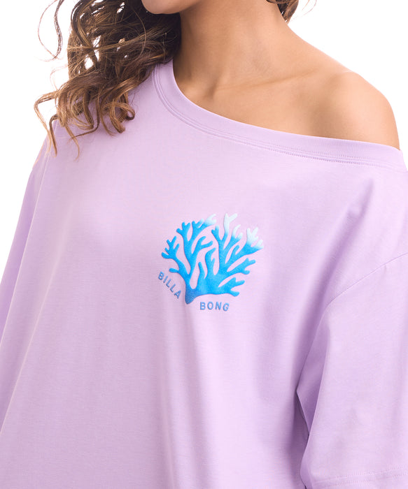 BILLABONG ウィメンズ OFF SHOULDER CORAL LOOSE FIT TEE Tシャツ 【2026年夏モデル】 VGV / M