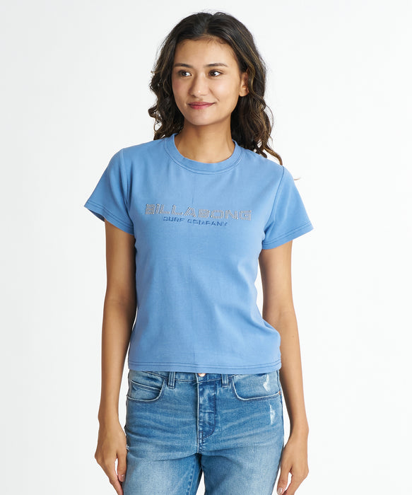BILLABONG ウィメンズ STUDS LOGO BABY FIT TEE Tシャツ 【2026年夏モデル】 DBU1 / M