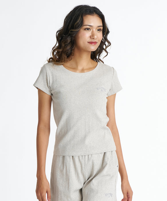 BILLABONG ウィメンズ RONDOM RIB BABY FIT TEE Tシャツ 【2026年夏モデル】 GRH / L