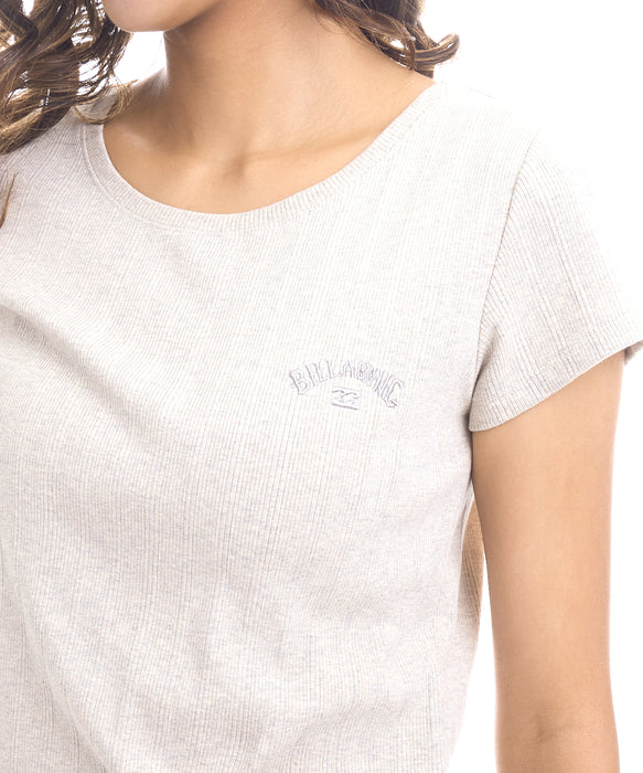 BILLABONG ウィメンズ RONDOM RIB BABY FIT TEE Tシャツ 【2026年夏モデル】 GRH / L