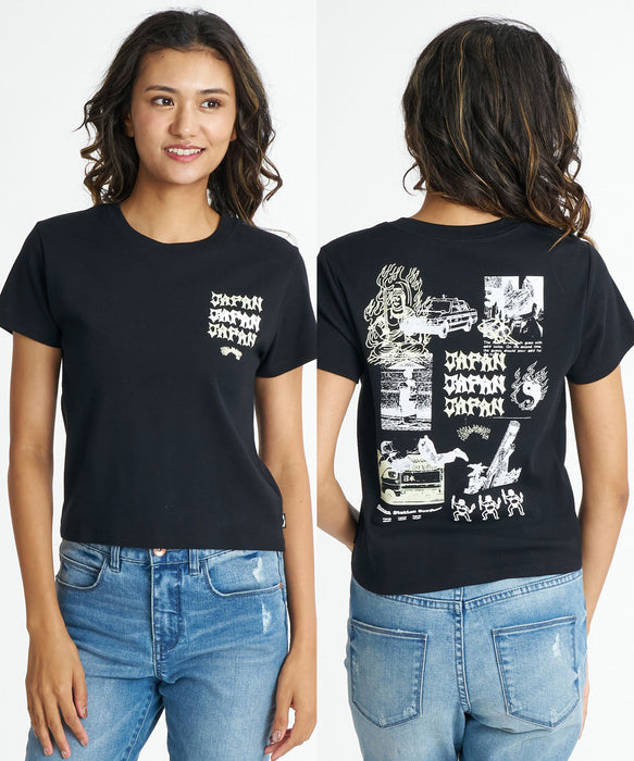 BILLABONG ウィメンズ 【SHONAN STATION SURFERS】【BABY FIT】DESTINATION JAPAN TEE Tシャツ 【2026年夏モデル】