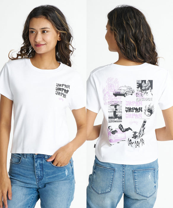 BILLABONG ウィメンズ 【SHONAN STATION SURFERS】【BABY FIT】DESTINATION JAPAN TEE Tシャツ 【2026年夏モデル】