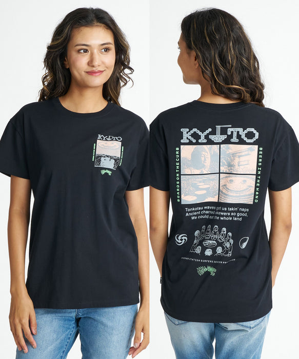 BILLABONG ウィメンズ 【SHONAN STATION SURFERS】【BOY FIT】DESTINATION KYOTO TEE Tシャツ 【2026年夏モデル】