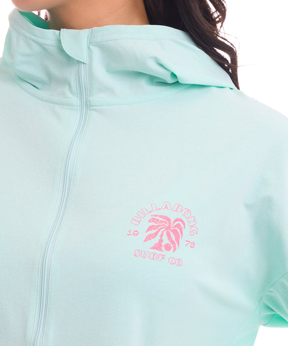 BILLABONG ウィメンズ MORFY GRAPHIC ZIP UP HOODED RASH ジップラッシュガード 【2026年夏モデル】 AGA / L