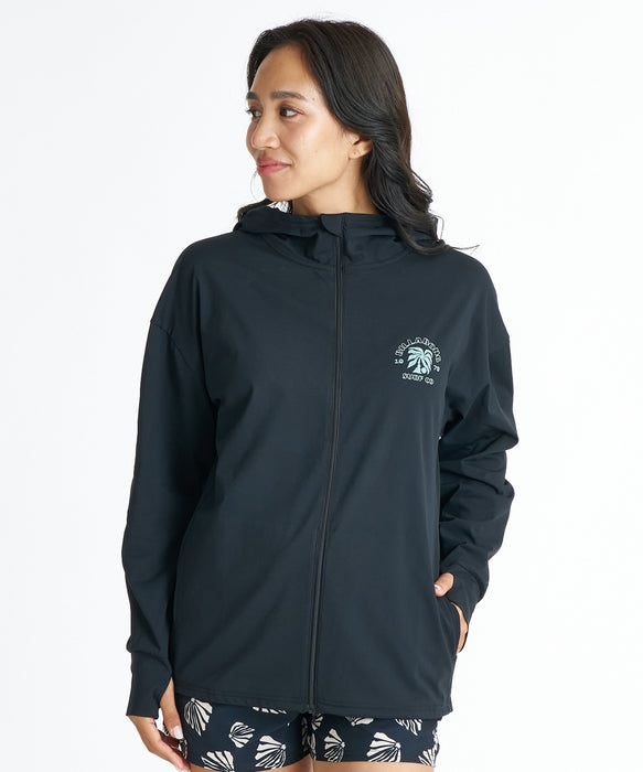 BILLABONG ウィメンズ MORFY GRAPHIC ZIP UP HOODED RASH ジップラッシュガード 【2026年夏モデル】 BLK / L