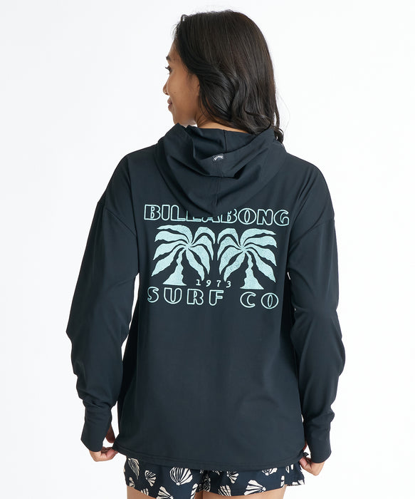BILLABONG ウィメンズ MORFY GRAPHIC ZIP UP HOODED RASH ジップラッシュガード 【2026年夏モデル】 BLK / L