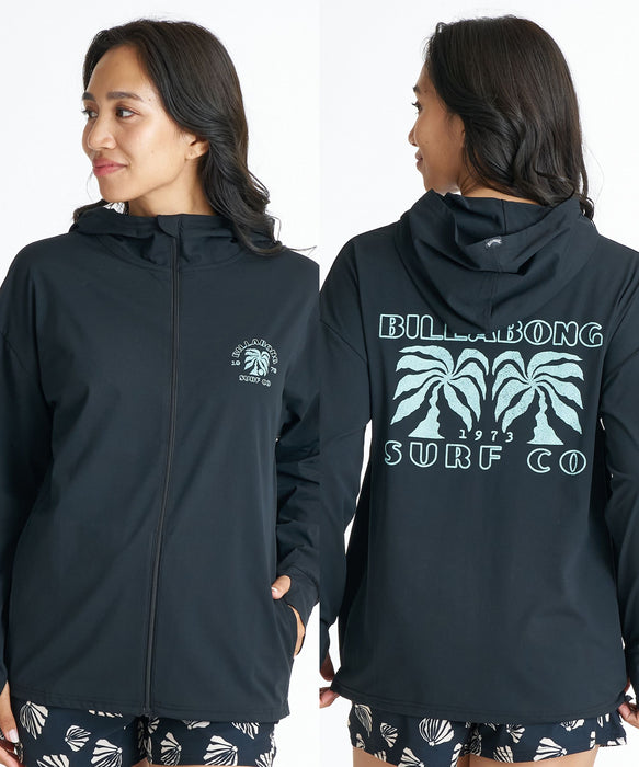 BILLABONG ウィメンズ MORFY GRAPHIC ZIP UP HOODED RASH ジップラッシュガード 【2026年夏モデル】
