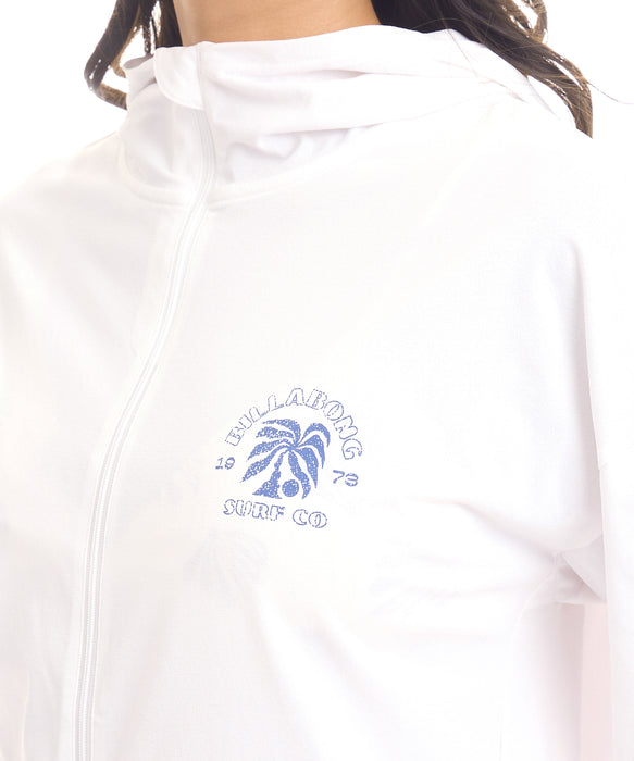 BILLABONG ウィメンズ MORFY GRAPHIC ZIP UP HOODED RASH ジップラッシュガード 【2026年夏モデル】 WHT / L