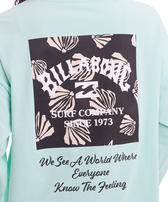 BILLABONG ウィメンズ MORFY SQUARE LOGO LS TEE RASH 長袖ラッシュガード 【2026年夏モデル】 AGA / L
