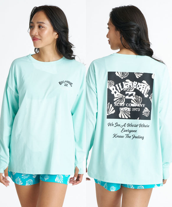 BILLABONG ウィメンズ MORFY SQUARE LOGO LS TEE RASH 長袖ラッシュ