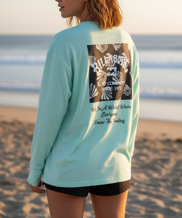 BILLABONG ウィメンズ MORFY SQUARE LOGO LS TEE RASH 長袖ラッシュガード 【2026年夏モデル】