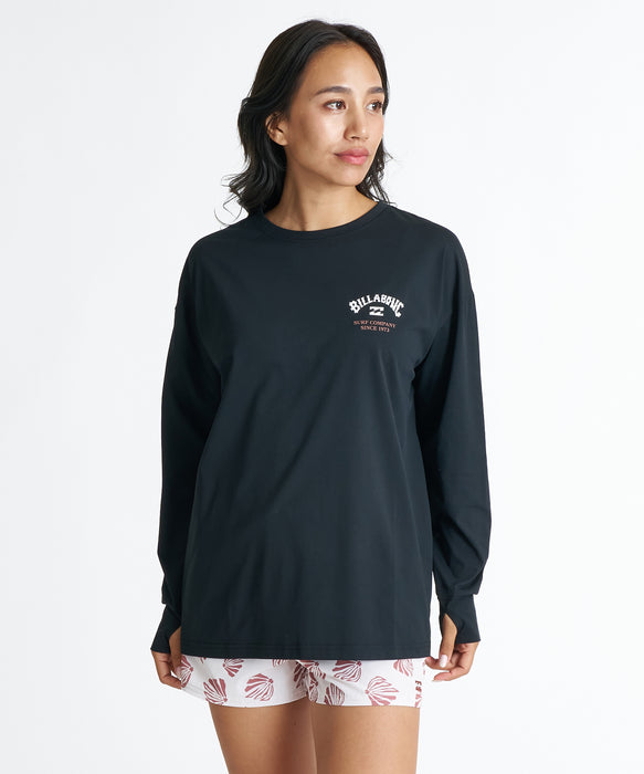 BILLABONG ウィメンズ MORFY SQUARE LOGO LS TEE RASH 長袖ラッシュガード 【2026年夏モデル】 BLK / L
